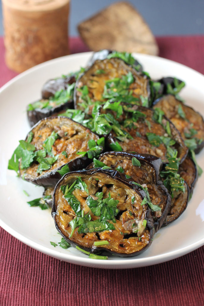 Yotam Ottolenghi’s Roasted Eggplant with Anchovies and Oregano | Food Gal