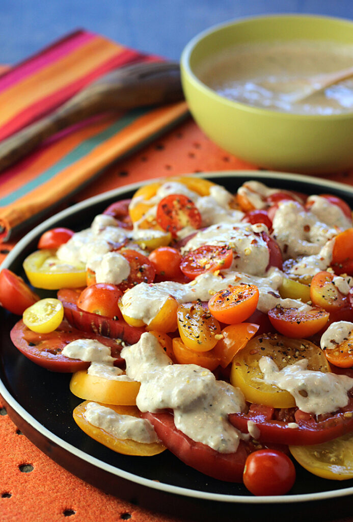 A simple way to dress up fresh summer tomatoes spectacularly.