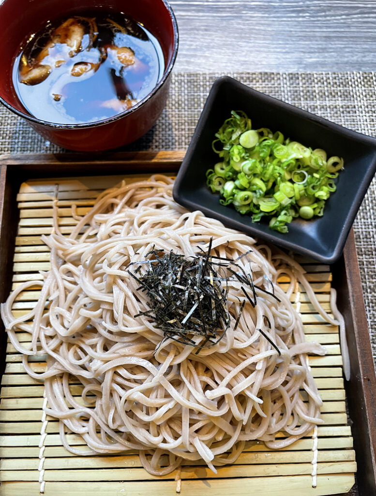 House-made soba served chilled with warm duck broth at Leichi.