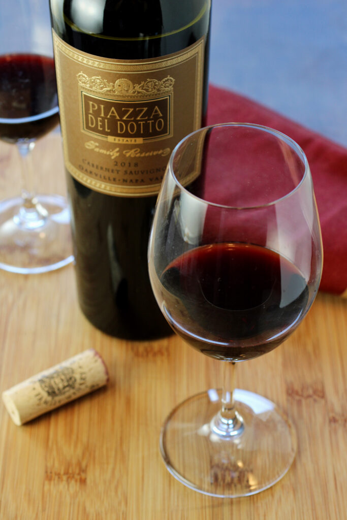 A holiday-ready 2018 Piazza Del Dotto Estate Cabernet Sauvignon.