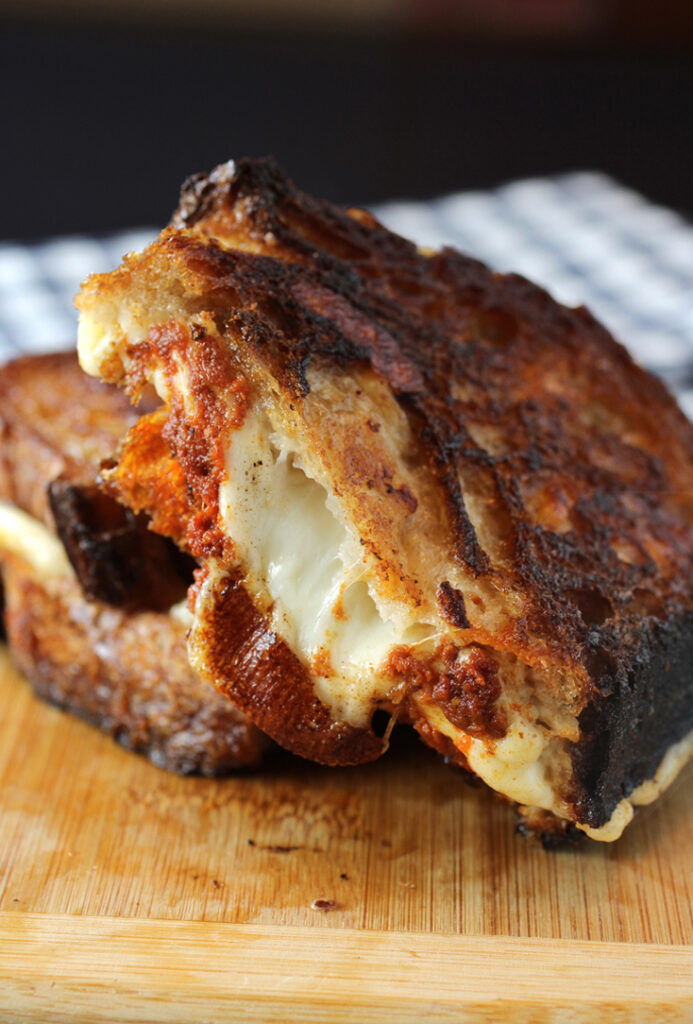 'Nduja and plenty of mozzarella make this grilled cheese extra messy and delicious.