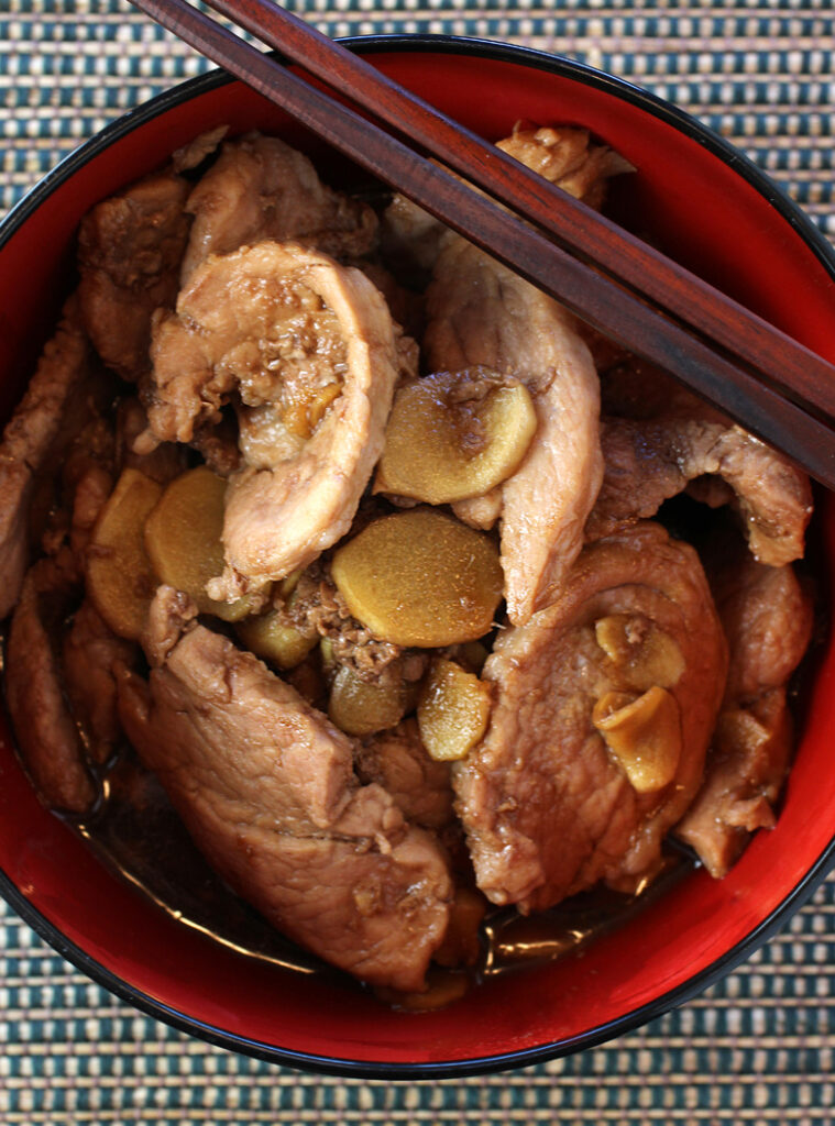 A fast and homey tasting pork dish full of ginger flavor.