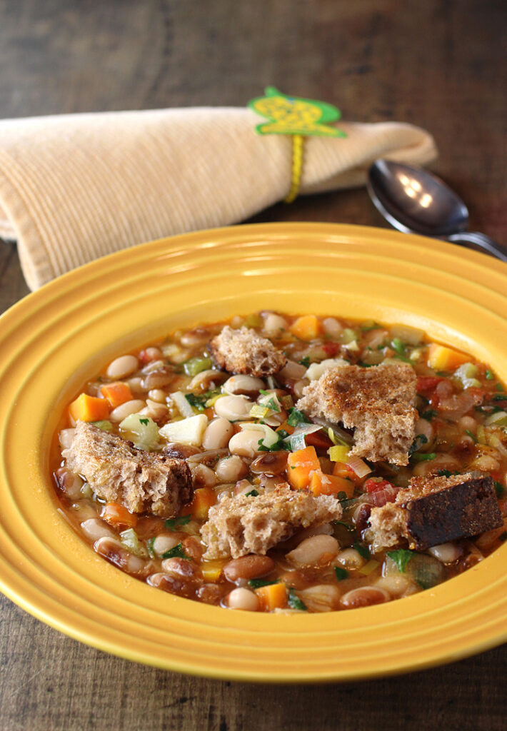 Yes, there's a lot of garlic in this veggie-bean soup, but you'll welcome it, I promise.